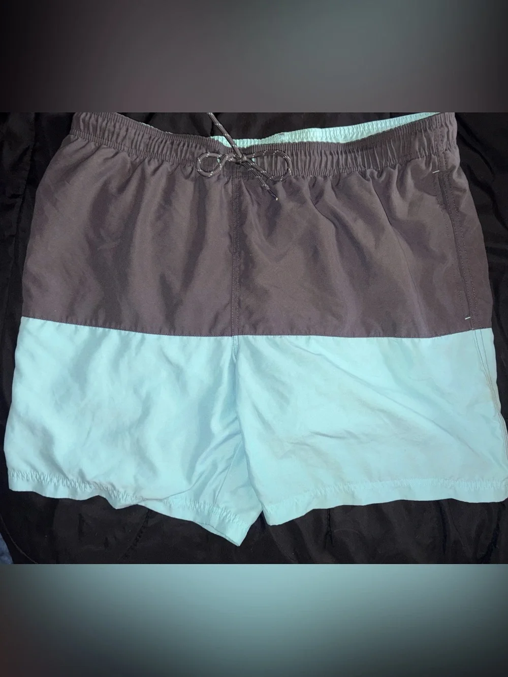 George Two-Tone Black and Light Blue Athletic Shorts